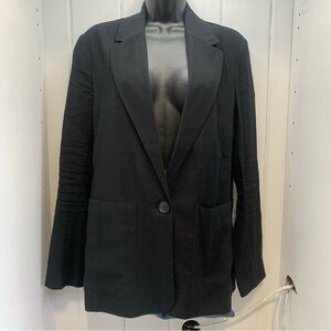 A New Day Blazer Size S Black Jacket Single Button Front Pockets Classic Unlined
